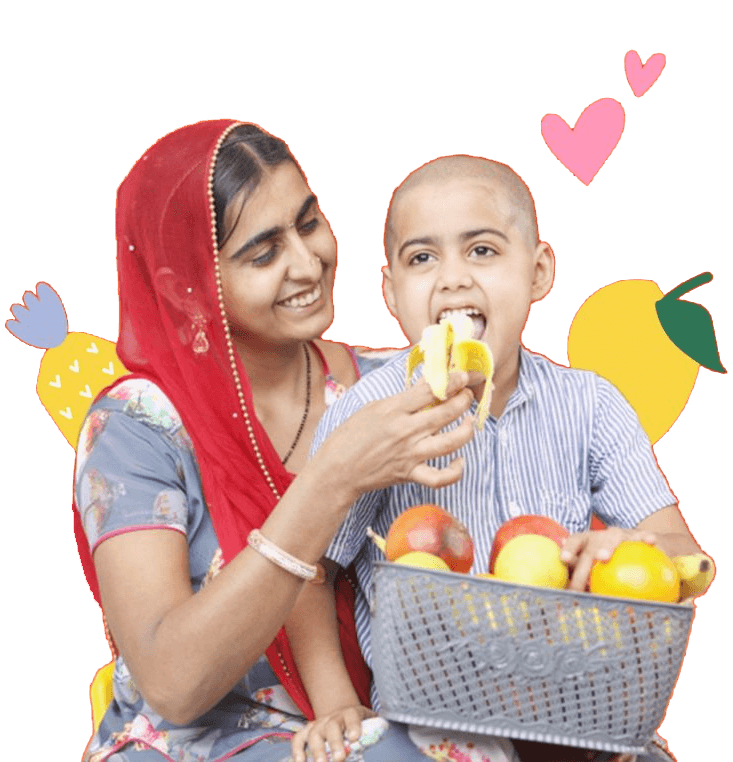 Child with apple