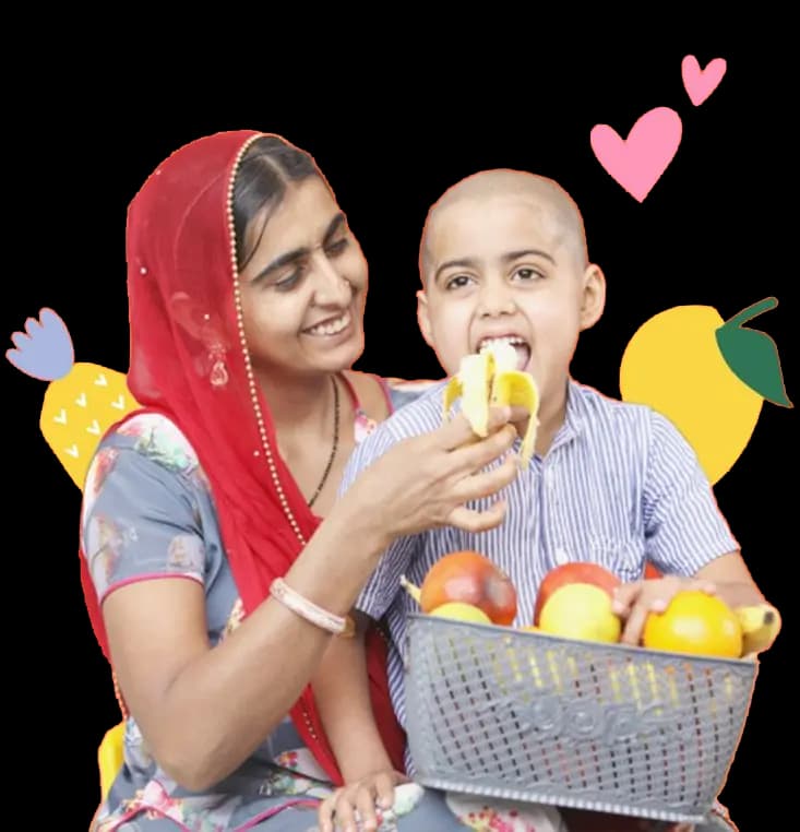 Child with apple