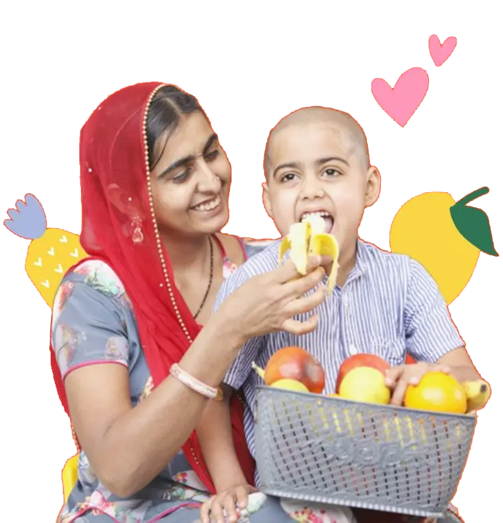 Child with apple